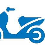 Symbool op verkeersbord voor snorfiets of scooter op de rijbaan in Amsterdam